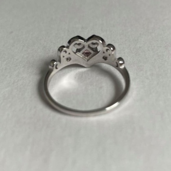 Size 6 Sterling Silver Pink Accents Princess 925 Ring - Picture 6 of 9